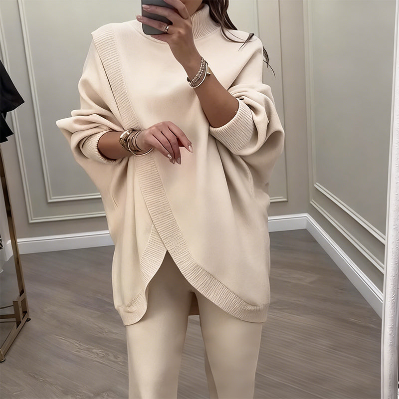 🎁Winter Hot Sale 50% OFF💝Women's 2-piece set – Asymmetrical sweater + Wide-Leg pants