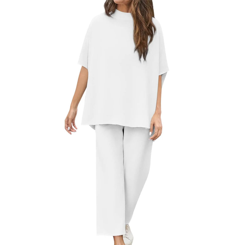 🔥LAST DAY SALE 50% OFF!!✨Women's 3/4 Sleeve Capelet Wide-Leg Pants Set